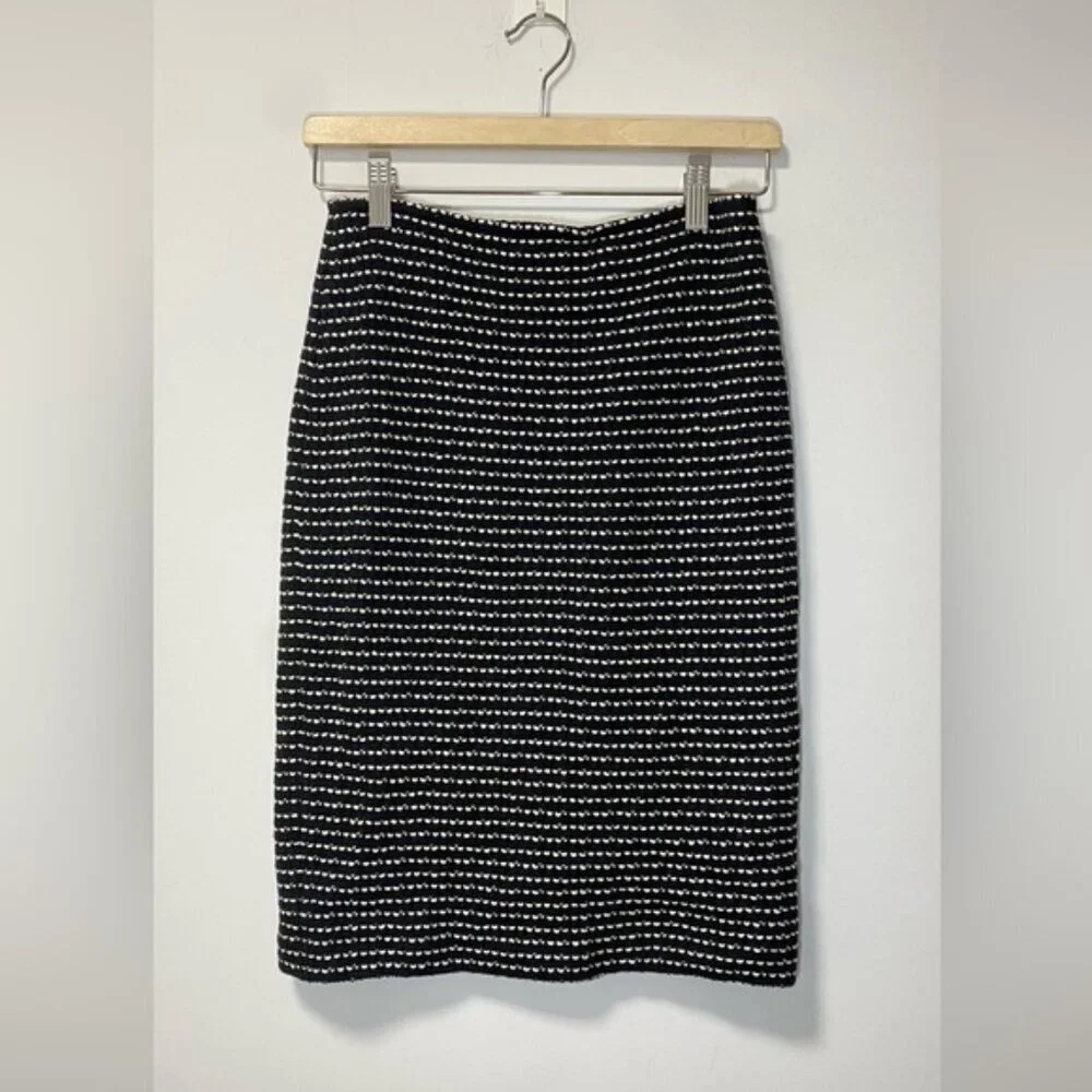 St. John Black Skirt with White Dotted Lines — Size 2